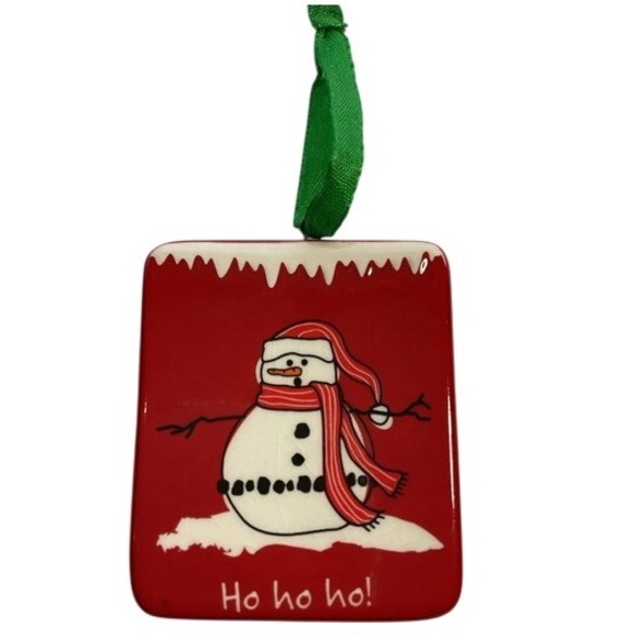 GATZ Ho ho ho Red Snowman Christmas Tree Ornament Decoration - Picture 1 of 4